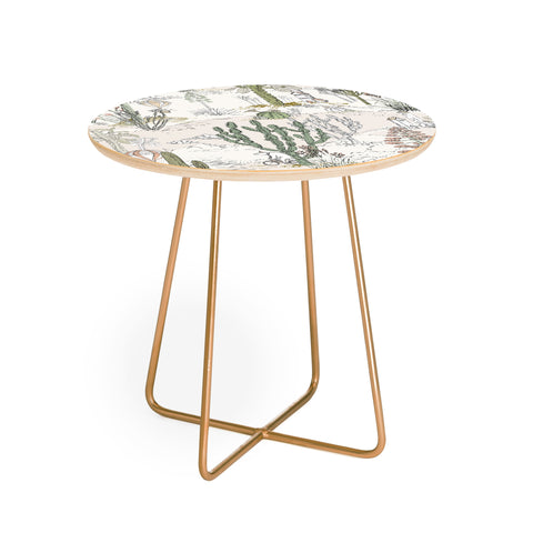 DESIGN d´annick whimsical cactus landscape airy Round Side Table