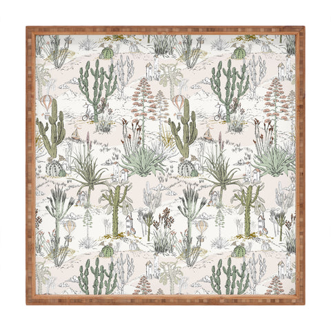 DESIGN d´annick whimsical cactus landscape airy Square Tray