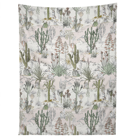 DESIGN d´annick whimsical cactus landscape airy Tapestry