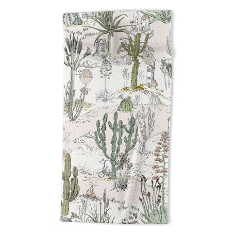 DESIGN d´annick whimsical cactus landscape airy Beach Towel