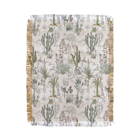 DESIGN dannick whimsical cactus landscape airy Throw Blanket