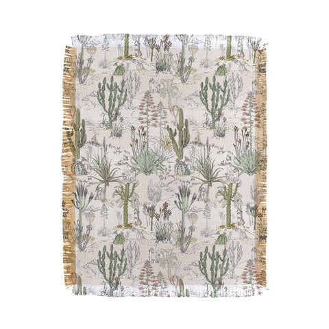 DESIGN d´annick whimsical cactus landscape airy Throw Blanket