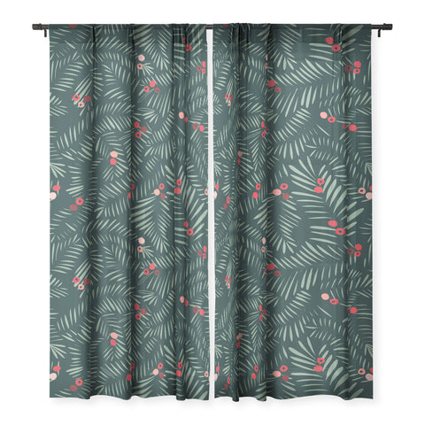 DESIGN d´annick winter christmas time green Sheer Non Repeat