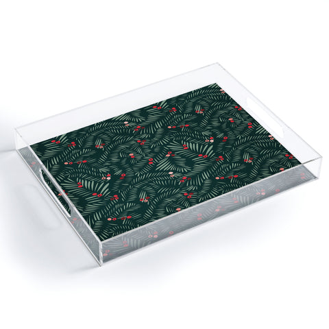 DESIGN d´annick winter christmas time green Acrylic Tray