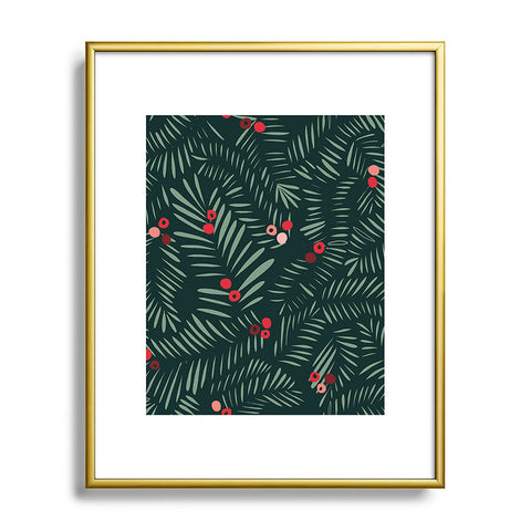 DESIGN dannick winter christmas time green Metal Framed Art Print