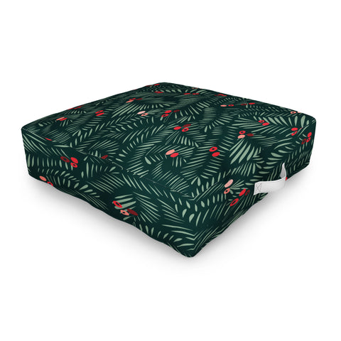 DESIGN dannick winter christmas time green Outdoor Floor Cushion