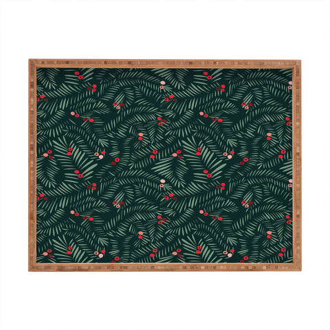 DESIGN dannick winter christmas time green Rectangular Tray