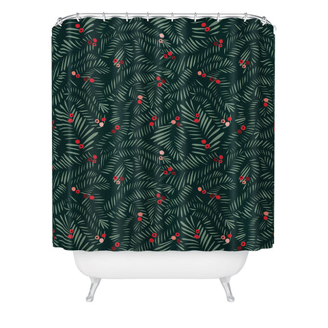 DESIGN dannick winter christmas time green Shower Curtain