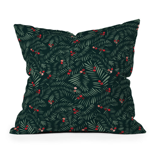 DESIGN dannick winter christmas time green Outdoor Throw Pillow