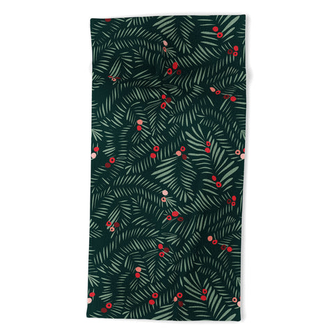 DESIGN d´annick winter christmas time green Beach Towel
