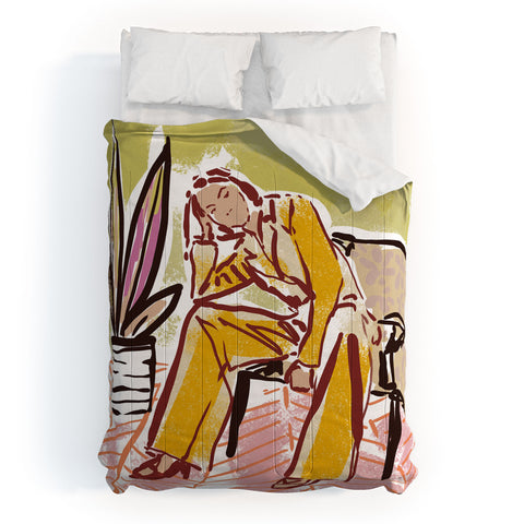 DESIGN dannick Woman sitting on sofa Comforter
