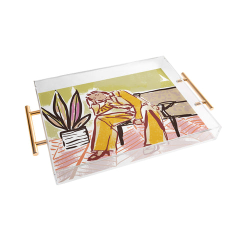 DESIGN dannick Woman sitting on sofa Acrylic Tray