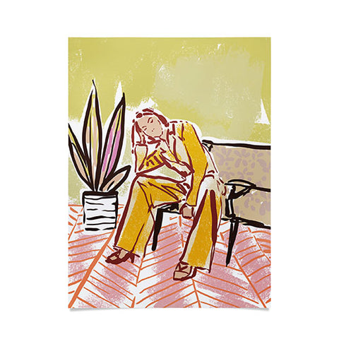 DESIGN dannick Woman sitting on sofa Poster