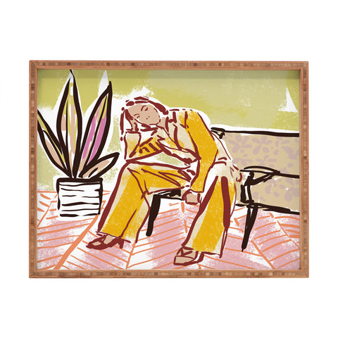 DESIGN dannick Woman sitting on sofa Rectangular Tray