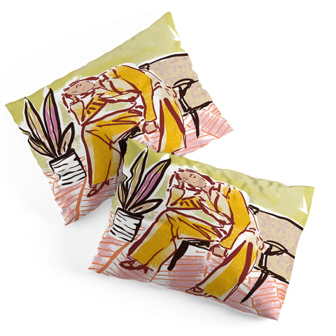 DESIGN dannick Woman sitting on sofa Pillow Shams