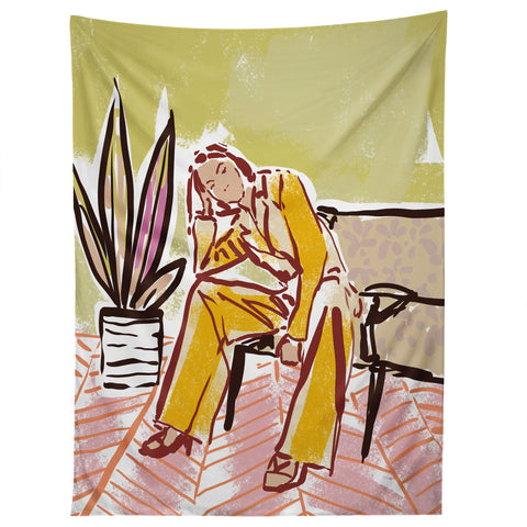 DESIGN d´annick Woman sitting on sofa Tapestry