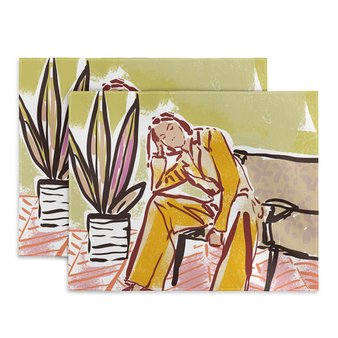 DESIGN d´annick Woman sitting on sofa Placemat