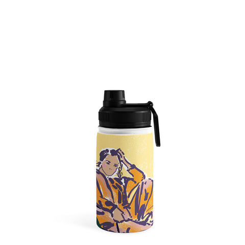 DESIGN dannick Woman wearing yellow pajamas Water Bottle