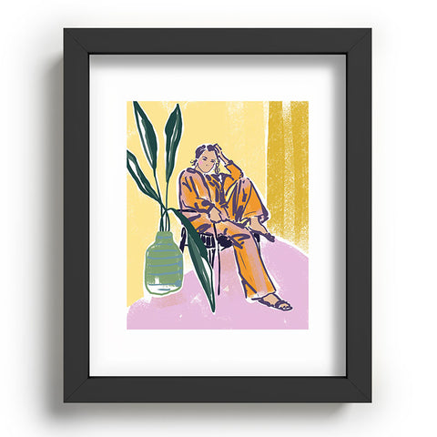 DESIGN dannick Woman wearing yellow pajamas Recessed Framing Rectangle