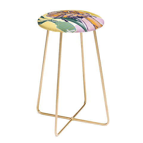 DESIGN dannick Woman wearing yellow pajamas Counter Stool