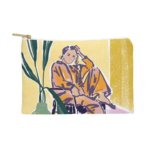 DESIGN dannick Woman wearing yellow pajamas Pouch