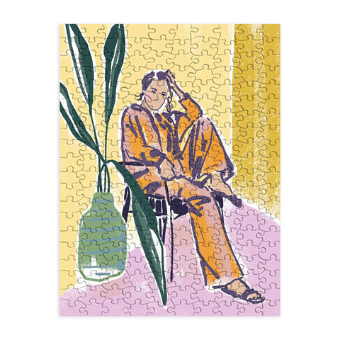 DESIGN dannick Woman wearing yellow pajamas Puzzle