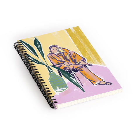 DESIGN dannick Woman wearing yellow pajamas Spiral Notebook