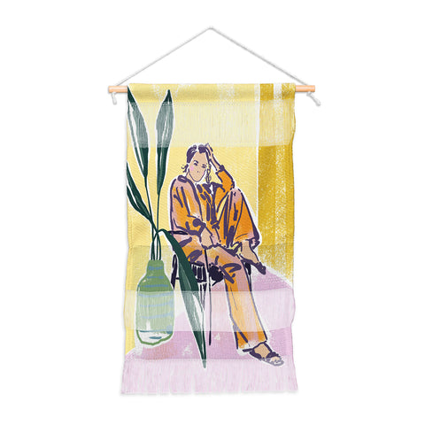 DESIGN dannick Woman wearing yellow pajamas Wall Hanging Portrait