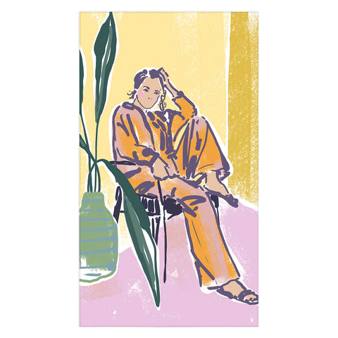 DESIGN dannick Woman wearing yellow pajamas Tablecloth