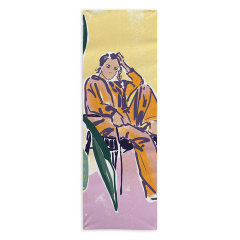 DESIGN d´annick Woman wearing yellow pajamas Yoga Towel