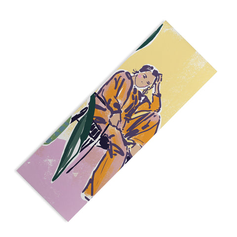 DESIGN dannick Woman wearing yellow pajamas Yoga Mat