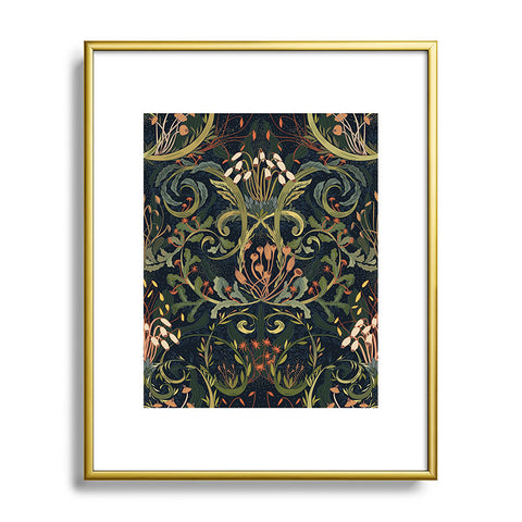 DESIGN dannick Woodland moss dark Metal Framed Art Print