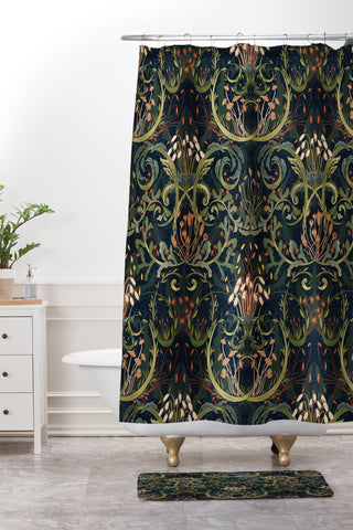 DESIGN dannick Woodland moss dark Shower Curtain And Mat