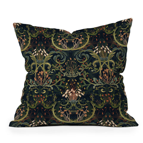 DESIGN dannick Woodland moss dark Throw Pillow