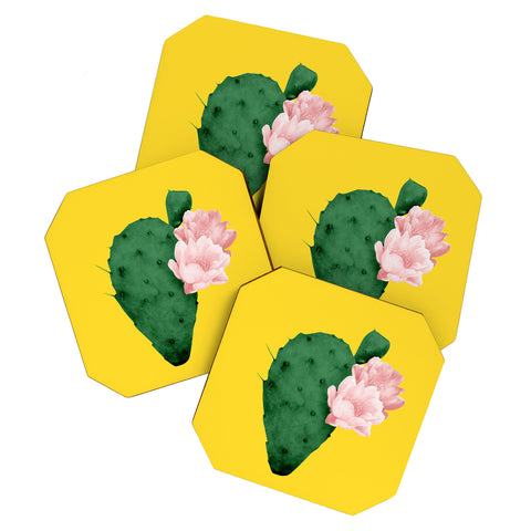 Djaheda Richers Cactus In Bloom Coaster Set