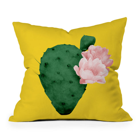 Djaheda Richers Cactus In Bloom Outdoor Throw Pillow