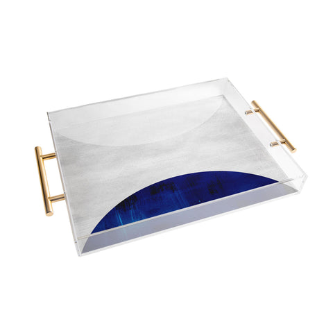 Djaheda Richers White and Cobalt Acrylic Tray