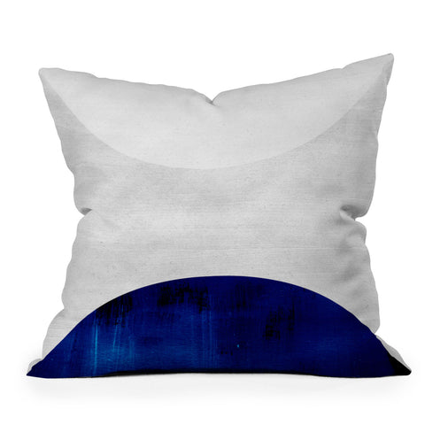 Djaheda Richers White and Cobalt Outdoor Throw Pillow
