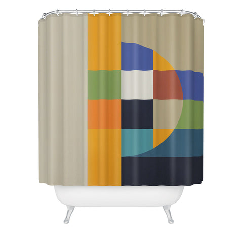 Dominique Vari Words Bauhaus Abstract Eclipse Shower Curtain