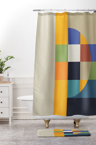 Dominique Vari Words Bauhaus Abstract Eclipse Shower Curtain And Mat