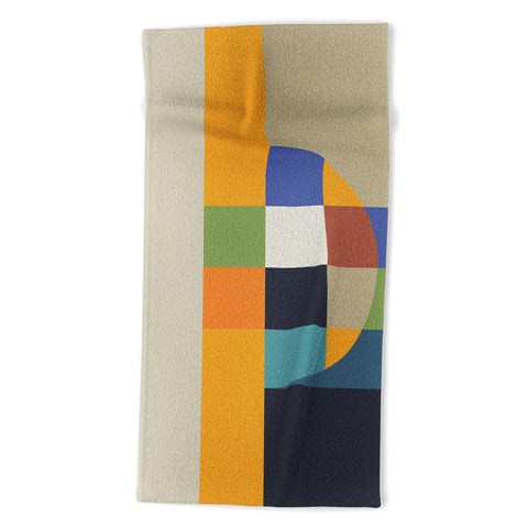Dominique Vari Words Bauhaus Abstract Eclipse Beach Towel