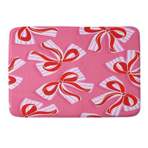 Dominique Vari Words Ditsy Kitsch Ribbons and bows Memory Foam Bath Mat