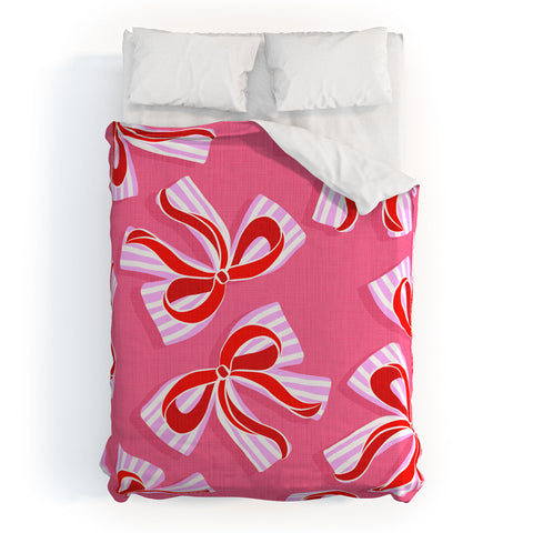 Dominique Vari Words Ditsy Kitsch Ribbons and bows Duvet Cover