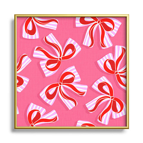 Dominique Vari Words Ditsy Kitsch Ribbons and bows Square Metal Framed Art Print