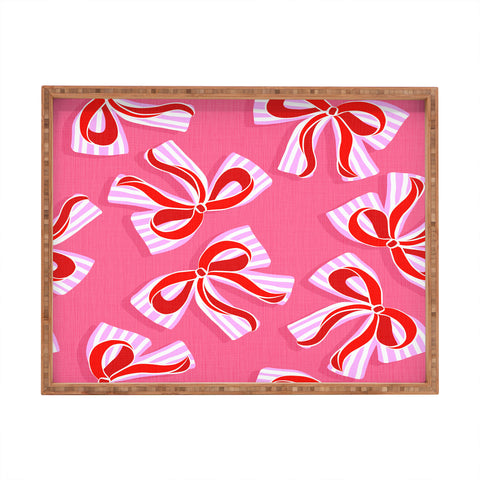 Dominique Vari Words Ditsy Kitsch Ribbons and bows Rectangular Tray