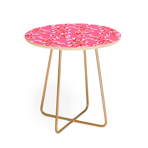 Dominique Vari Words Ditsy Kitsch Ribbons and bows Round Side Table