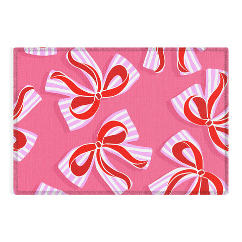 Dominique Vari Words Ditsy Kitsch Ribbons and bows Outdoor Rug