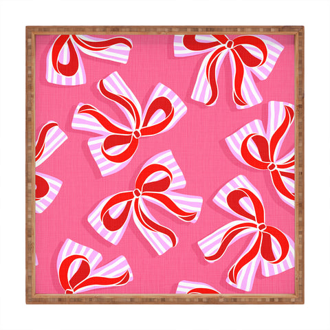Dominique Vari Words Ditsy Kitsch Ribbons and bows Square Tray