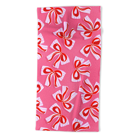 Dominique Vari Words Ditsy Kitsch Ribbons and bows Beach Towel