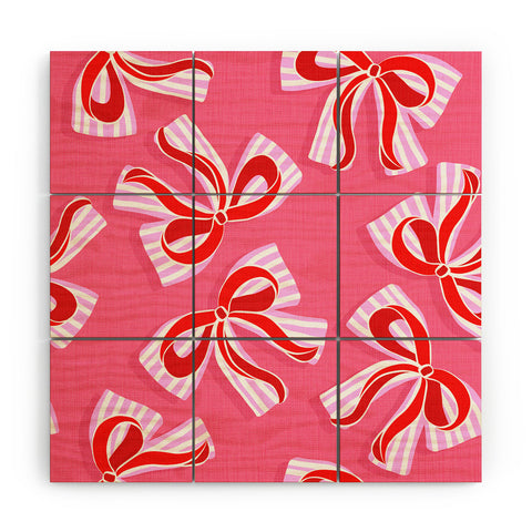 Dominique Vari Words Ditsy Kitsch Ribbons and bows Wood Wall Mural